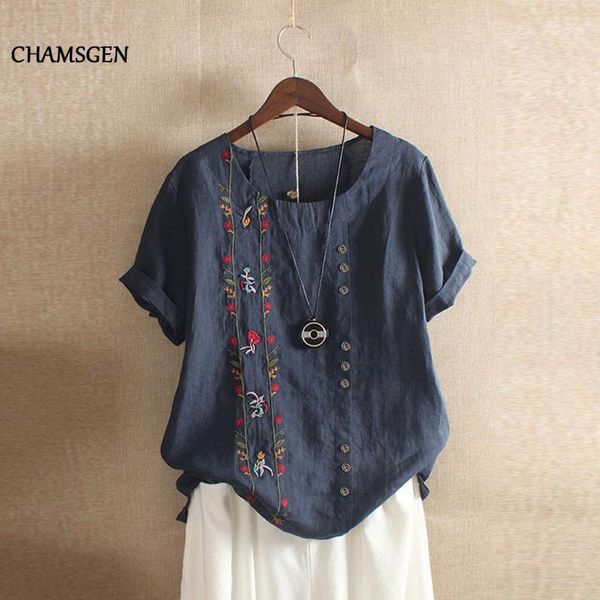 chamsgend 5xl women bohemian summer t shirt women floral embroidered shirt short sleeves camiseta mujer tee femme f681, White
chamsgend 5xl women bohemian summer t shirt women floral embroidered shirt short sleeves camiseta mujer tee femme f681, White