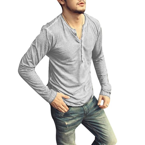 men tee shirt v-neck long sleeve tee& stylish slim buttons t-shirt autumn casual solid male clothing plus size 3xl kg-31, White;black
men tee shirt v-neck long sleeve tee& stylish slim buttons t-shirt autumn casual solid male clothing plus size 3xl kg-31, White;black
