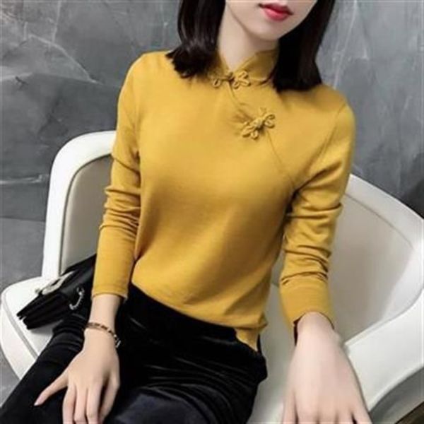 otjey fall of fashionable knitted style 2019 and improved high collar new bottoming shirt long sleeve jacket cheongsam cheongsam cheongsamto, White;black
otjey fall of fashionable knitted style 2019 and improved high collar new bottoming shirt long sleeve jacket cheongsam cheongsam cheongsamto, White;black