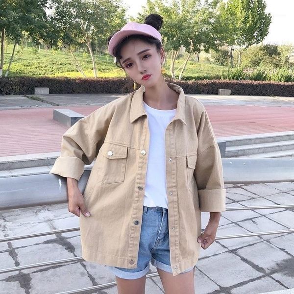 2020 new classic jeans jacket woman spring harajuku bf style long sleeve coat denim jacket women's slim solid clothes j1971, Black;brown
2020 new classic jeans jacket woman spring harajuku bf style long sleeve coat denim jacket women's slim solid clothes j1971, Black;brown