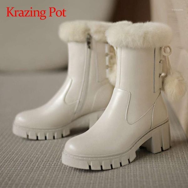 krazing pot genuine leather round toe high heels snow boots england style classic colors winter keep warm mid-calf boots l2f11, Black
krazing pot genuine leather round toe high heels snow boots england style classic colors winter keep warm mid-calf boots l2f11, Black