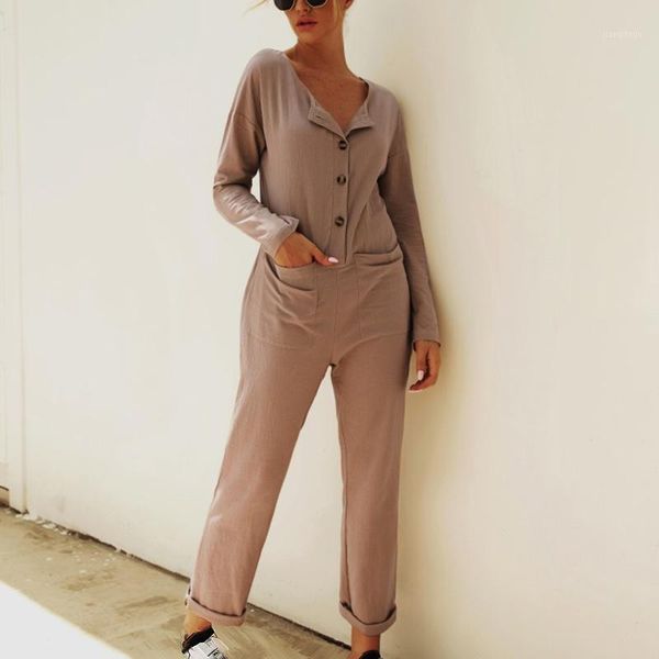 2019 autumn women's slim casual jumpsuit round neck pocket buttons long sleeve outfit female romper1, Black;white
2019 autumn women's slim casual jumpsuit round neck pocket buttons long sleeve outfit female romper1, Black;white