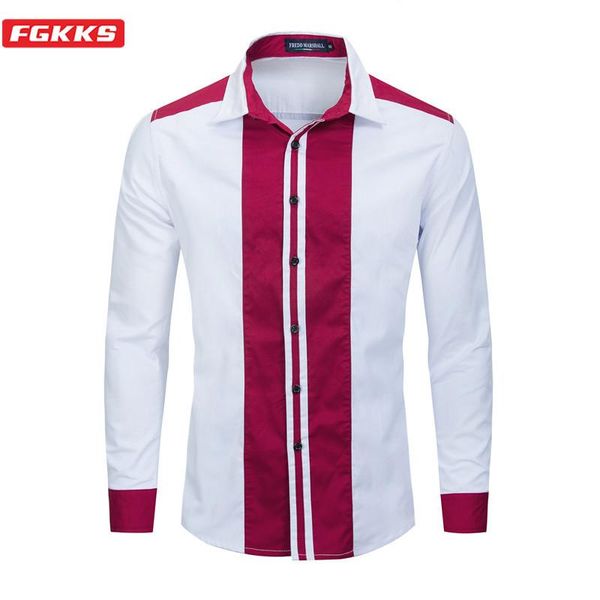 men's casual shirts fgkks spring autumn men shirt fashion patchwork male lapel long sleeve eu size, White;black
men's casual shirts fgkks spring autumn men shirt fashion patchwork male lapel long sleeve eu size, White;black