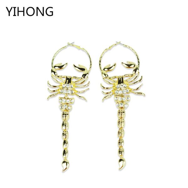 hoop & huggie european and american jewelry gold silver plated scorpion alloy pendant with crystal earrings personality women, Golden;silver
hoop & huggie european and american jewelry gold silver plated scorpion alloy pendant with crystal earrings personality women, Golden;silver