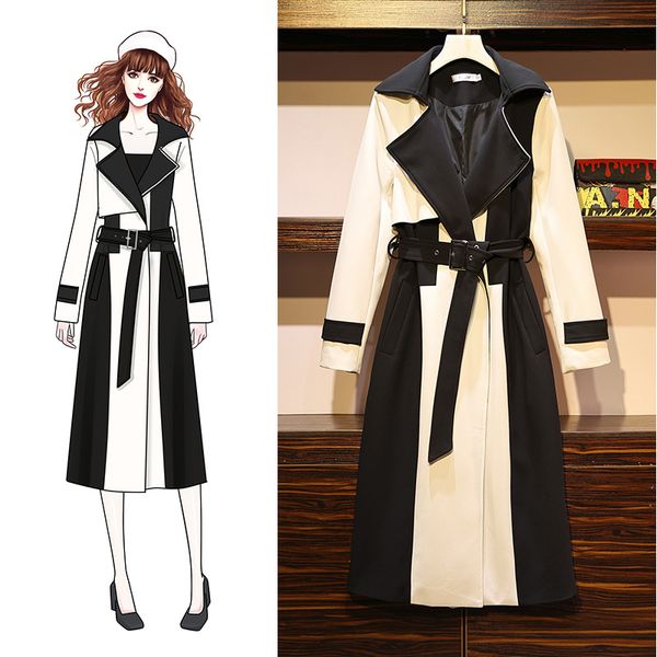women's trench coats england style runway women autumn vintage hit color belt coat office lady suit collar long plus size 4xl outerwear, Tan;black
women's trench coats england style runway women autumn vintage hit color belt coat office lady suit collar long plus size 4xl outerwear, Tan;black