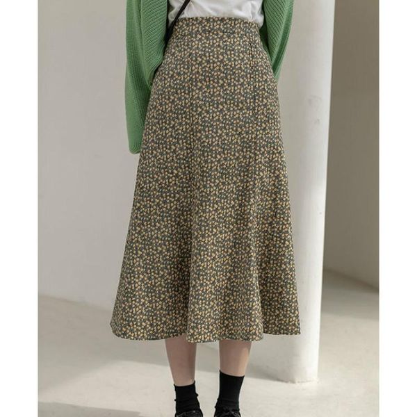 skirts retro fishtail skirt small floral autumn and winter women 's mid-length high waist corduroy dress a- line slim fit, Black
skirts retro fishtail skirt small floral autumn and winter women 's mid-length high waist corduroy dress a- line slim fit, Black