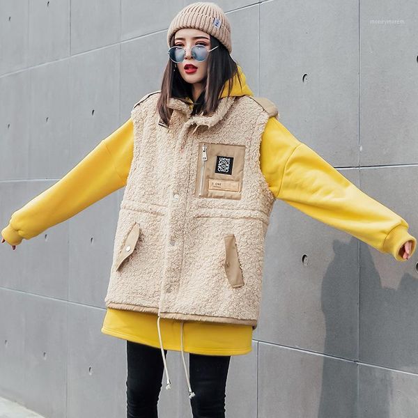 tvvovvin solid cashmere vest coat woman 2019 winter thick sleeveless coat turn-down collar loose cashmere vest qyf12601, Black;white
tvvovvin solid cashmere vest coat woman 2019 winter thick sleeveless coat turn-down collar loose cashmere vest qyf12601, Black;white