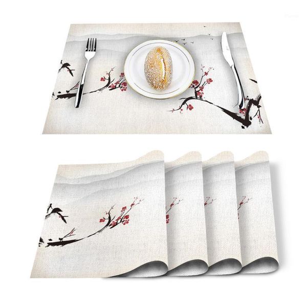 red flower plum flower ink scenery printed cotton linen kitchen placemat dining table mat pads cup mats home decor1
red flower plum flower ink scenery printed cotton linen kitchen placemat dining table mat pads cup mats home decor1