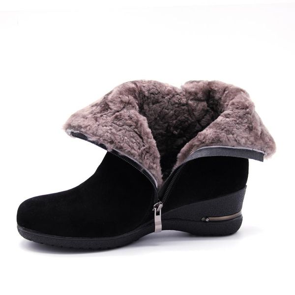 vangull new winter sheep suede women's shoes 2020 wool fur plush winter boots genuine leather footwear ankle boots, Black
vangull new winter sheep suede women's shoes 2020 wool fur plush winter boots genuine leather footwear ankle boots, Black