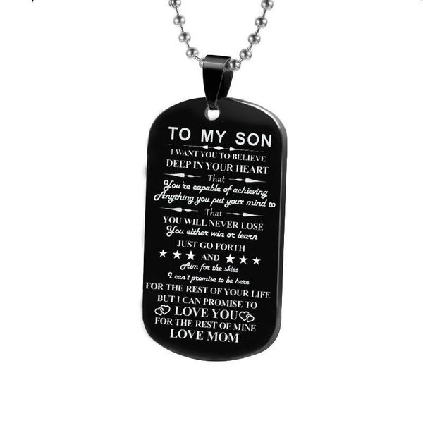 to my son / daughter i want you to believe military necklace chain dog tag dad mom love you gift qylcxx, Black
to my son / daughter i want you to believe military necklace chain dog tag dad mom love you gift qylcxx, Black