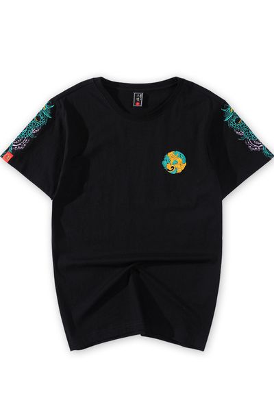 2021 new summer dragon men embroidered chinese casual shirt cotton short sleeve upper neck t of vintage male fashion 0tea, White;black
2021 new summer dragon men embroidered chinese casual shirt cotton short sleeve upper neck t of vintage male fashion 0tea, White;black