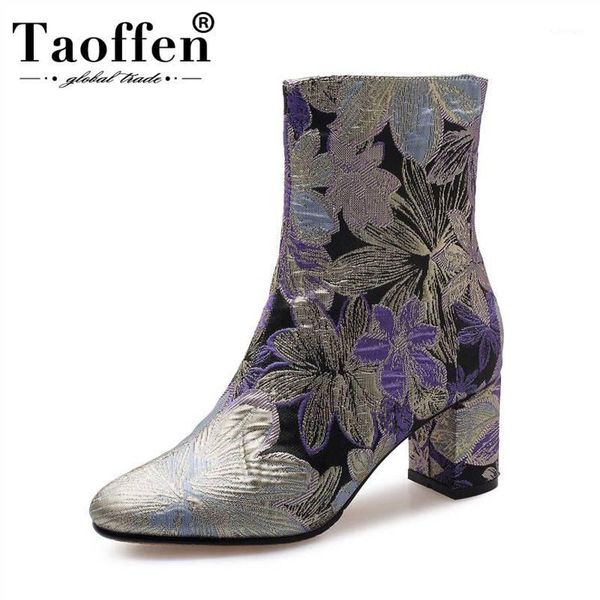 taoffen 2020 fashion embroidery women ankle boots zipper round toe thick heels shoes ethnic style women footwear size 33-431, Black
taoffen 2020 fashion embroidery women ankle boots zipper round toe thick heels shoes ethnic style women footwear size 33-431, Black
