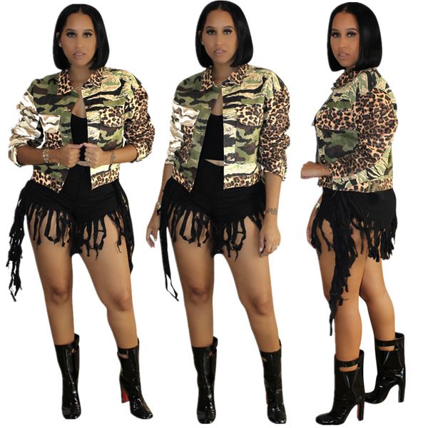c642 women's autumn and winter new camouflage leopard print color matching jacket selling women's jacket, Black;brown
c642 women's autumn and winter new camouflage leopard print color matching jacket selling women's jacket, Black;brown
