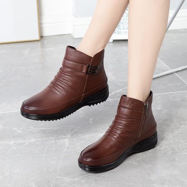 genuine leather mother single boots autumn middle-aged and elderly flat cotton shoes winter plus velvet platform, Black
genuine leather mother single boots autumn middle-aged and elderly flat cotton shoes winter plus velvet platform, Black