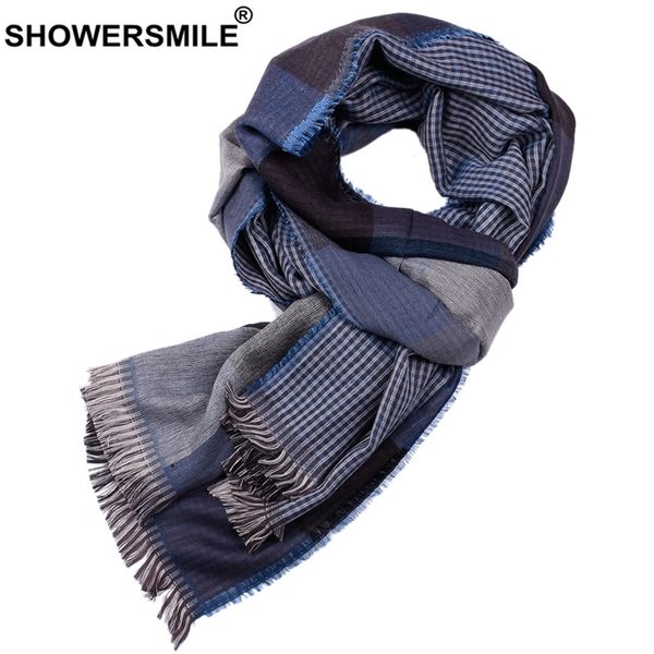 showersmile blue plaid men scarf double-sided british style scarf for men warm mens scarves designer brand winter accessories y200110, Blue;gray
showersmile blue plaid men scarf double-sided british style scarf for men warm mens scarves designer brand winter accessories y200110, Blue;gray