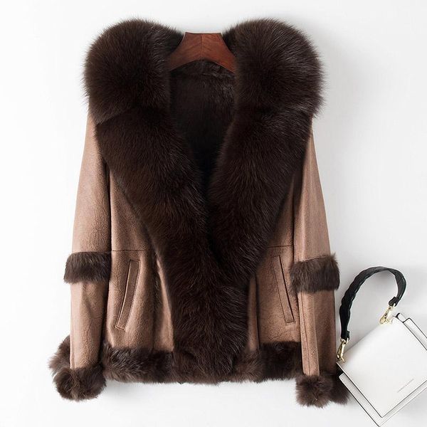 natural real fur coat female luxury fur collar shearing jacket women vintage korean double faced hiver 11151, Black
natural real fur coat female luxury fur collar shearing jacket women vintage korean double faced hiver 11151, Black