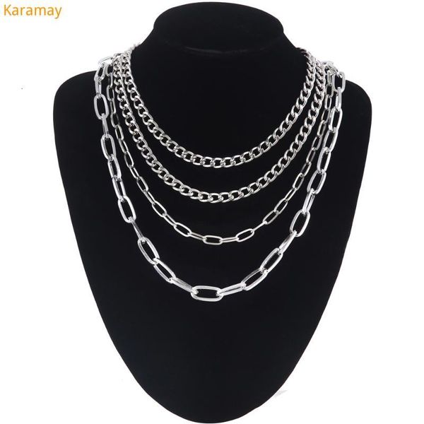 4pcs/set layer chain necklace girls multilayer claviclel chain women female chocker neck gothic punk jewelry accessories, Silver
4pcs/set layer chain necklace girls multilayer claviclel chain women female chocker neck gothic punk jewelry accessories, Silver