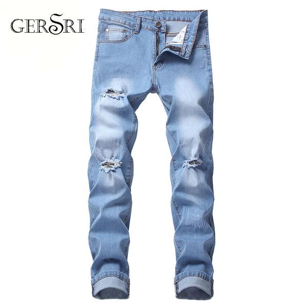 men's jeans gersri ripped men patchwork hollow out hole beggar cropped pants man cowboys demin destroy light blue male 
men's jeans gersri ripped men patchwork hollow out hole beggar cropped pants man cowboys demin destroy light blue male