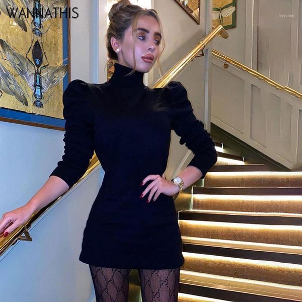 wannathis turtleneck women's dress long sleeve autumn soft slim bodycon casual puff sleeve elegant party mini dress women1, Black;gray
wannathis turtleneck women's dress long sleeve autumn soft slim bodycon casual puff sleeve elegant party mini dress women1, Black;gray
