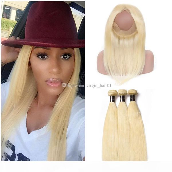 blonde human hair 3 bundles with 360 lace frontal brazilian virgin human hair weaves pre plucked 360 lace closure with straight hair weft, Black;brown
blonde human hair 3 bundles with 360 lace frontal brazilian virgin human hair weaves pre plucked 360 lace closure with straight hair weft, Black;brown