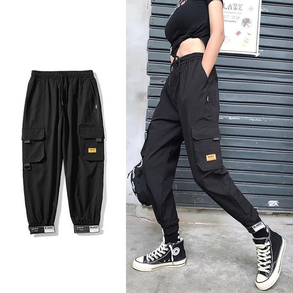 black high waist cargo pants women casual punk pants loose streetwear pencil harajuku pants fashion hip hop female trousers, Black;white
black high waist cargo pants women casual punk pants loose streetwear pencil harajuku pants fashion hip hop female trousers, Black;white