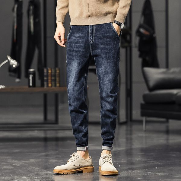 2021 new korean style fashion men jeans casual elastic slim fit cotton denim trousers streetwear vintage designer youth pencil pants ftuf, Blue
2021 new korean style fashion men jeans casual elastic slim fit cotton denim trousers streetwear vintage designer youth pencil pants ftuf, Blue