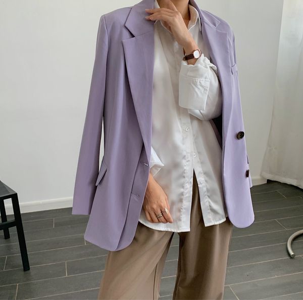 2021 new autumn turn down collar blazer vintage ladies coat feminino for women clothes jr6v, White;black
2021 new autumn turn down collar blazer vintage ladies coat feminino for women clothes jr6v, White;black