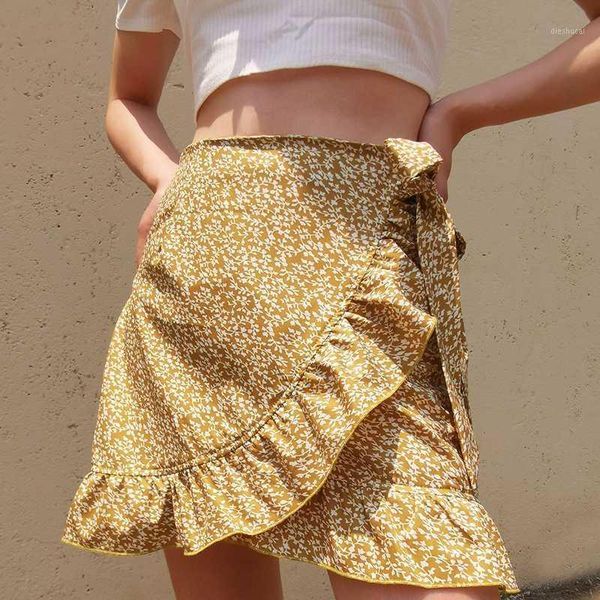 women high waist print skirts ruffled lace up adjustable irregular floral short skirt summer female sweet style 2020 new1, Black 
women high waist print skirts ruffled lace up adjustable irregular floral short skirt summer female sweet style 2020 new1, Black