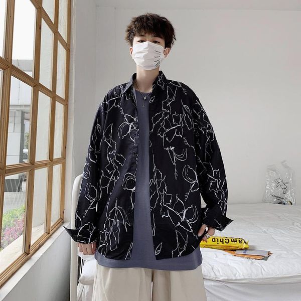 black blouse men shirts long sleeve casual vintage clothes plus size shirt mens korean fashion males blouses streetwear, White;black
black blouse men shirts long sleeve casual vintage clothes plus size shirt mens korean fashion males blouses streetwear, White;black