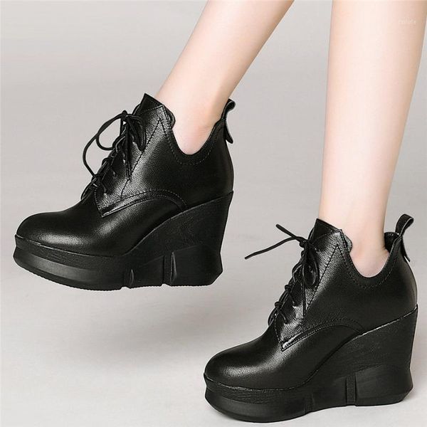 platform pumps shoes women lace up genuine leather wedges high heel ankle boots female round toe fashion sneakers casual shoes1, Black
platform pumps shoes women lace up genuine leather wedges high heel ankle boots female round toe fashion sneakers casual shoes1, Black