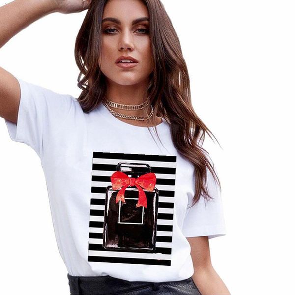 2021 new t shirt women perfumer floral stripe summer fashion t shirt female streetwear t-shirt vogue tee casual clothing, White
2021 new t shirt women perfumer floral stripe summer fashion t shirt female streetwear t-shirt vogue tee casual clothing, White