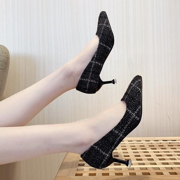 women thin high heels shoes woman flock pointed toe heels female office lady elegant sandals wedding pumps w32-07, Black
women thin high heels shoes woman flock pointed toe heels female office lady elegant sandals wedding pumps w32-07, Black