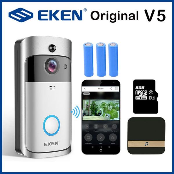 eken smart doorbell v5 wifi door bell camera visual intercom with chime night vision ip wireless home fir alarm security camera
eken smart doorbell v5 wifi door bell camera visual intercom with chime night vision ip wireless home fir alarm security camera