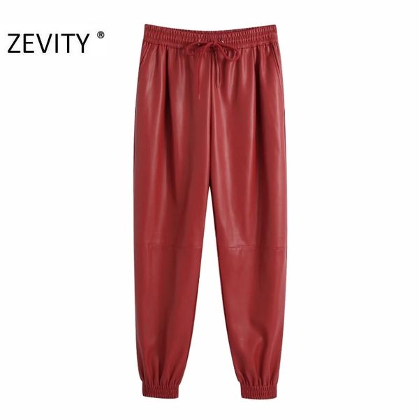 zevity new women fashion solid color casual pu leather harem pants chic elastic waist trousers femme pantalones mujer pants lj201130, Black;white
zevity new women fashion solid color casual pu leather harem pants chic elastic waist trousers femme pantalones mujer pants lj201130, Black;white