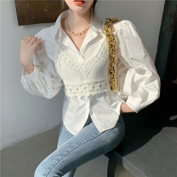 south korea early autumn new style handmade crochet vest shirt lantern vest + lantern sleeve loose design shirt suit aiq3n, Gray
south korea early autumn new style handmade crochet vest shirt lantern vest + lantern sleeve loose design shirt suit aiq3n, Gray