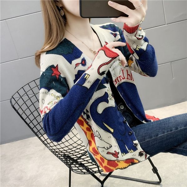 lxdt0 v-neck 2020 korean women's new print graffiti autumn wind coat sweater lazy knitted cardigan sweater women's coat wzggr, White;black
lxdt0 v-neck 2020 korean women's new print graffiti autumn wind coat sweater lazy knitted cardigan sweater women's coat wzggr, White;black