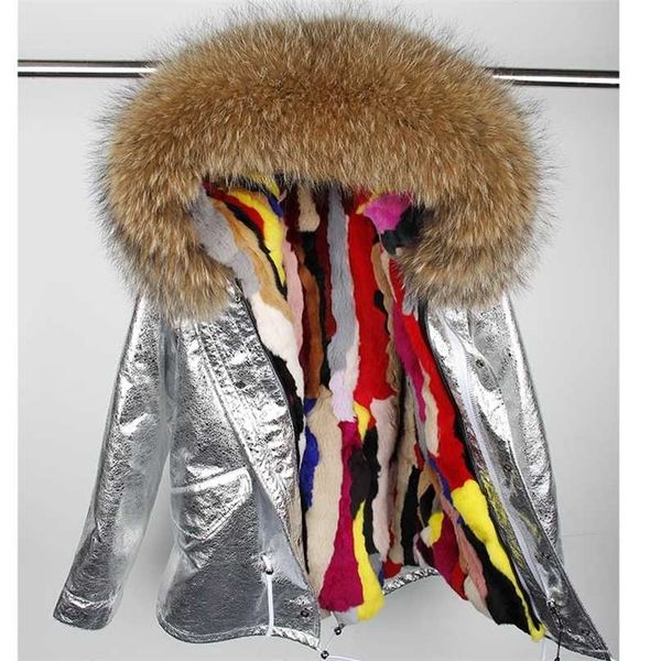 rabbit fur lined parka natural fur coat silver pu real winter jacket women natural raccoon collar warm parkas 211220, Black
rabbit fur lined parka natural fur coat silver pu real winter jacket women natural raccoon collar warm parkas 211220, Black