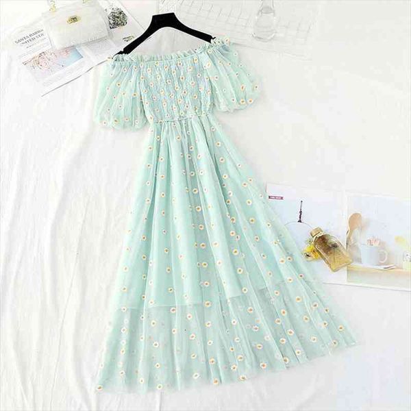 small daisies embroidery mesh dresses women off the shoulder french vintage party ruffle dresses elegant vestidos, Black;gray
small daisies embroidery mesh dresses women off the shoulder french vintage party ruffle dresses elegant vestidos, Black;gray