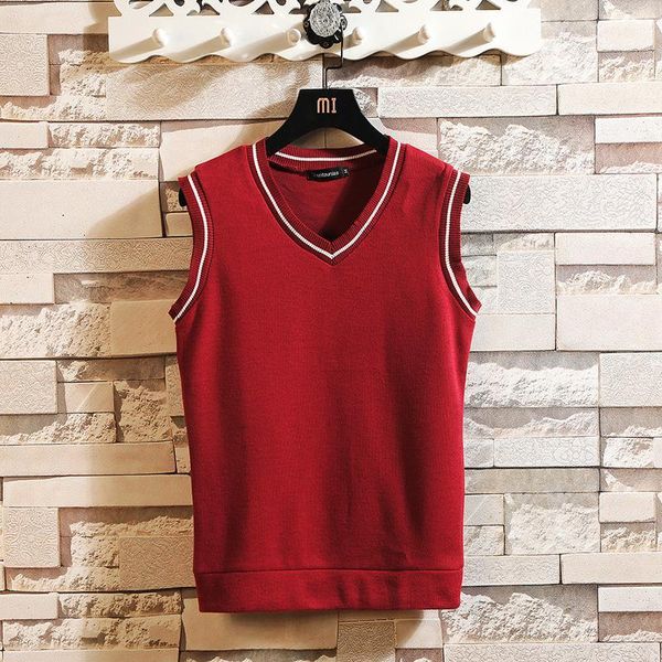 men's sweaters 5 colors -3xl v-neck sleeveless pullovers men sweater casual streetwear korean fashion knitted spring autumn male, White;black
men's sweaters 5 colors -3xl v-neck sleeveless pullovers men sweater casual streetwear korean fashion knitted spring autumn male, White;black