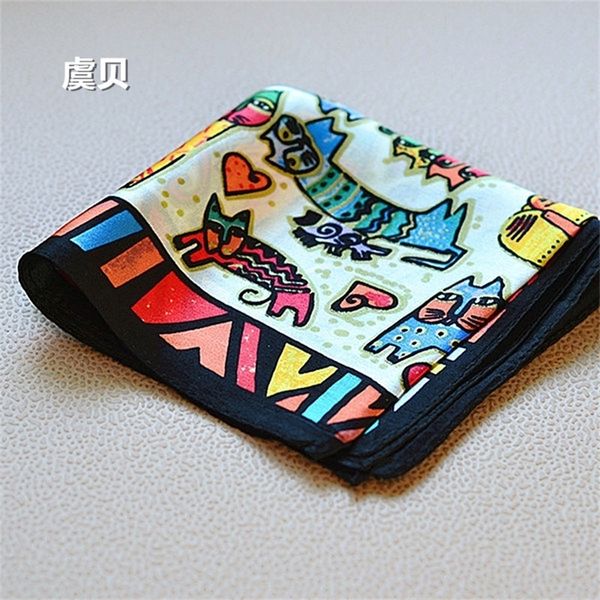 cat headscarf women foulard handkerchief lady scarves small square natural silk scarf bandana wrap 50*50cm christmas gift child y201007, Blue;gray
cat headscarf women foulard handkerchief lady scarves small square natural silk scarf bandana wrap 50*50cm christmas gift child y201007, Blue;gray