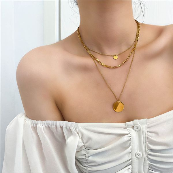 titanium with 18k gold layered chain geo necklace women 361l stainess steel jewelry runway party japan souch korea trendy q0531, Silver
titanium with 18k gold layered chain geo necklace women 361l stainess steel jewelry runway party japan souch korea trendy q0531, Silver