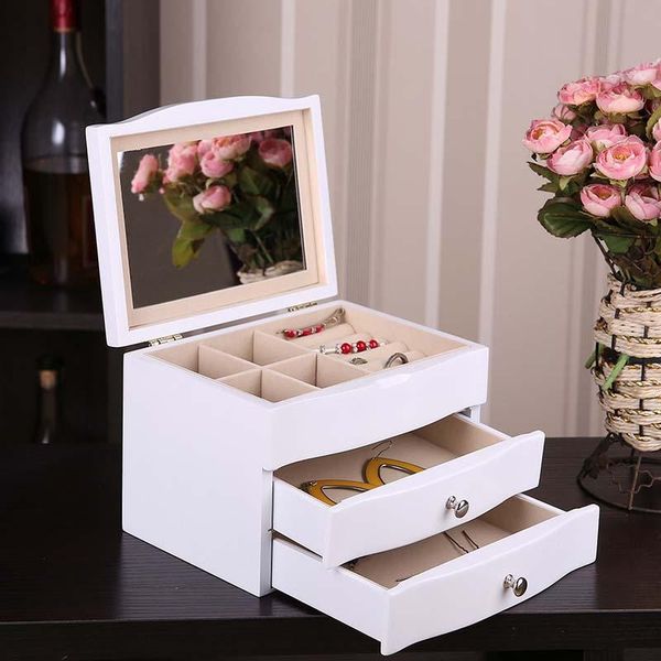 jewelry pouches, bags wooden box with mirror three floors make-up dressing a birthday present, Pink;blue
jewelry pouches, bags wooden box with mirror three floors make-up dressing a birthday present, Pink;blue