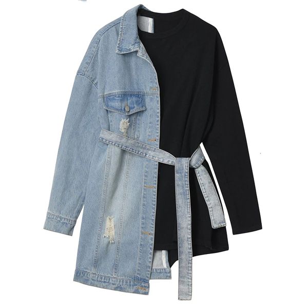 loose fit denim split bandage sweatshirt new round neck long sleeve women big size fashion tide spring autumn 2021, White
loose fit denim split bandage sweatshirt new round neck long sleeve women big size fashion tide spring autumn 2021, White