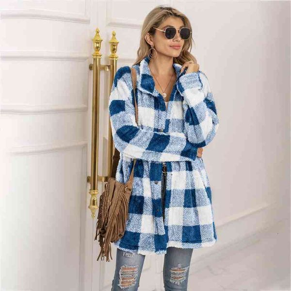 sherpa sweater vintage plaid fluffy cardigan midi long warm coat teddy fleece sweater chic streetwear, White;black
sherpa sweater vintage plaid fluffy cardigan midi long warm coat teddy fleece sweater chic streetwear, White;black