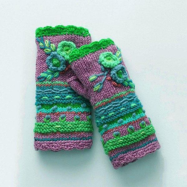 five fingers gloves half finger flowers crochet knitted autumn winter warm female ethnic style outdoor riding colorful accessories, Blue;gray
five fingers gloves half finger flowers crochet knitted autumn winter warm female ethnic style outdoor riding colorful accessories, Blue;gray
