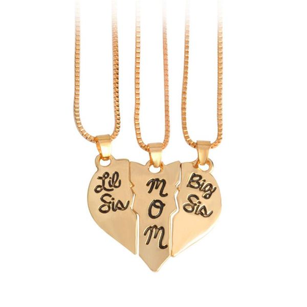 chains lettering necklaces for women "little sis mom big sis" love heart pendant family necklace jewelry 3pcs/set, Silver
chains lettering necklaces for women "little sis mom big sis" love heart pendant family necklace jewelry 3pcs/set, Silver