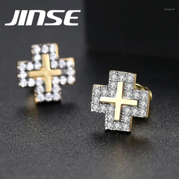 stud jinse punk gold color cross earring man ied cubic zirconia earrings korean hip hop male jewelry gift1, Golden;silver
stud jinse punk gold color cross earring man ied cubic zirconia earrings korean hip hop male jewelry gift1, Golden;silver