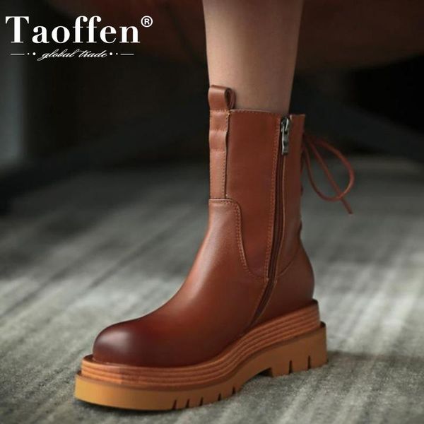 boots taoffen women ankle thick bottom real leather zipper woman winter autumn shoes fashion footwear size 34-42, Black
boots taoffen women ankle thick bottom real leather zipper woman winter autumn shoes fashion footwear size 34-42, Black
