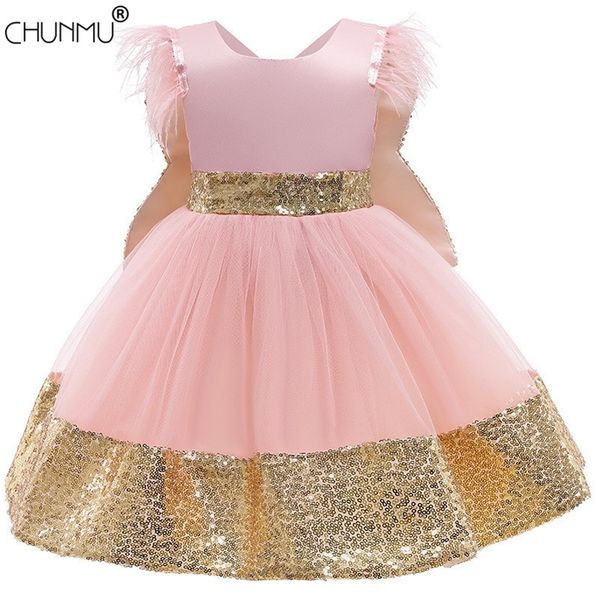 baby girl dress for 0- 1 year baby girls birthday dresses for infant lace big bow baptism vestido party princess dress lj201221, Red;yellow