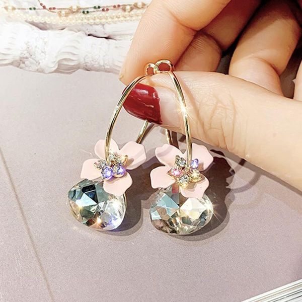 big crystal hoop earrings for women shiny pink white green flower earrings wedding fashion jewelry gifts, Golden;silver
big crystal hoop earrings for women shiny pink white green flower earrings wedding fashion jewelry gifts, Golden;silver